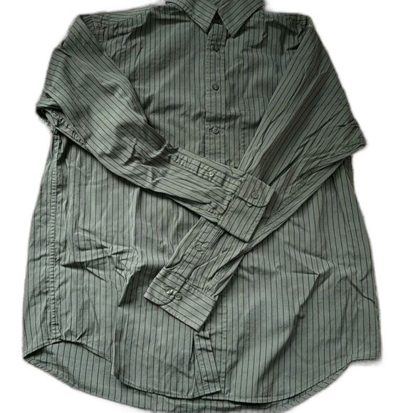 Green striped button down - Picture 1 of 3